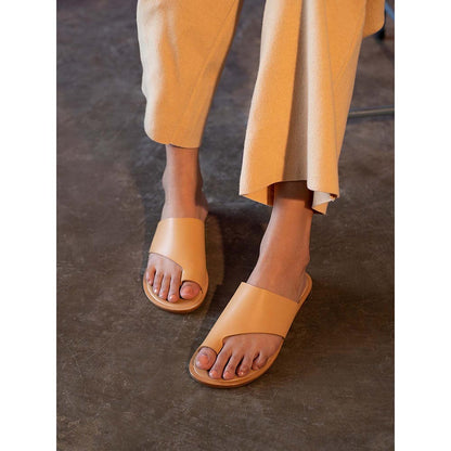 Vanilla Moon Women Tan One Toe Flats