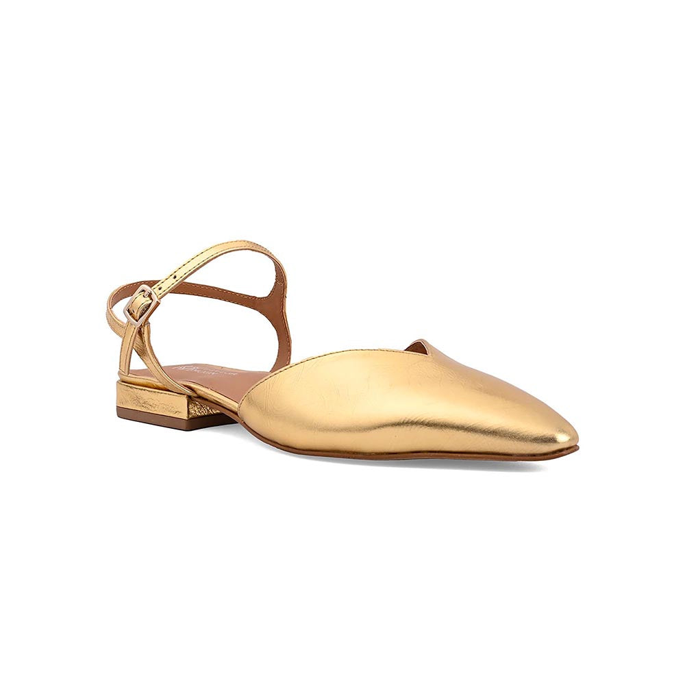 Vanilla Moon Women Gold Pointed Toe Sandals