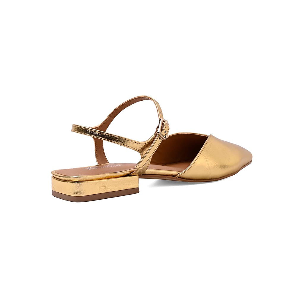 Vanilla Moon Women Gold Pointed Toe Sandals