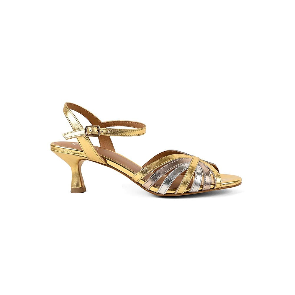 Vanilla Moon Women Gold Round Toe Heels