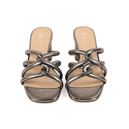 Vanilla Moon Women Metallic Square Toe Heels