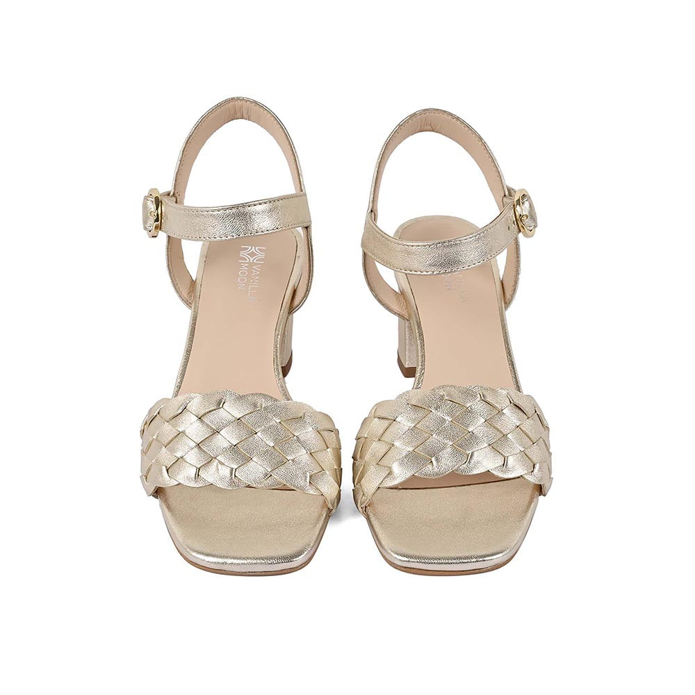 Vanilla Moon Women Gold Square Toe Heels