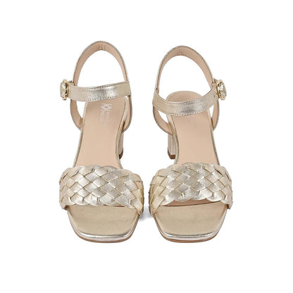 Vanilla Moon Women Gold Square Toe Heels