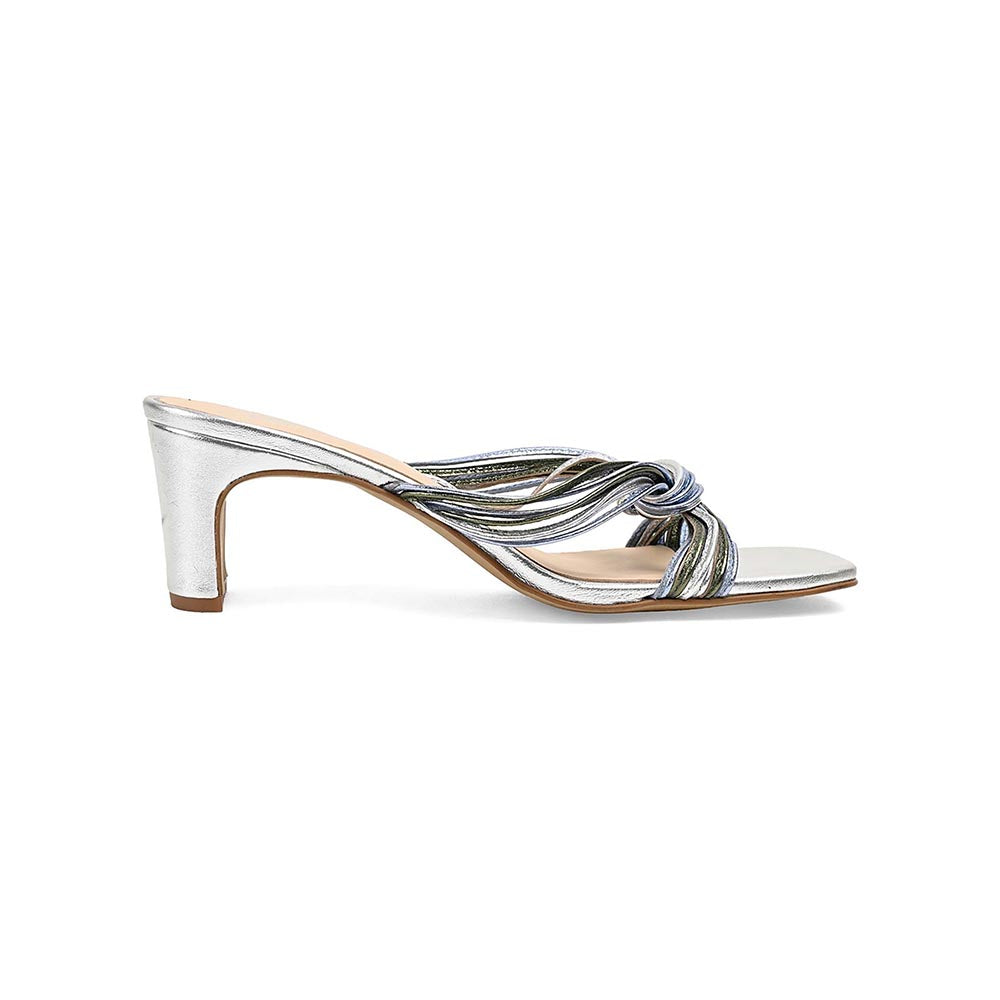 Vanilla Moon Women Silver Square Toe Heels