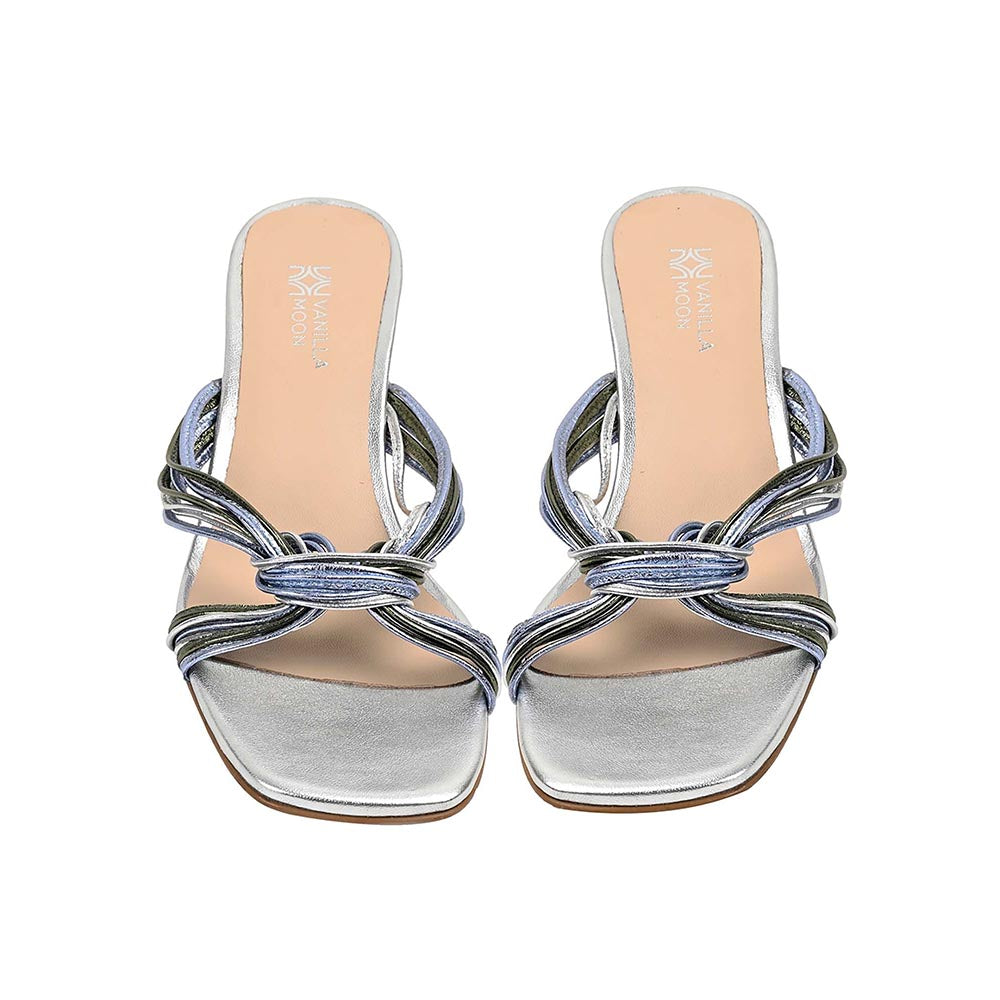 Vanilla Moon Women Silver Square Toe Heels
