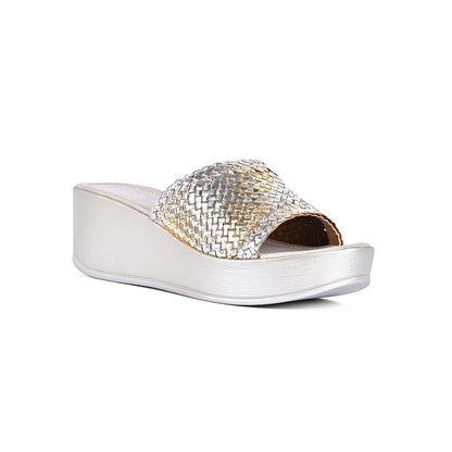 Vanilla Moon Women Silver Round Toe Wedges