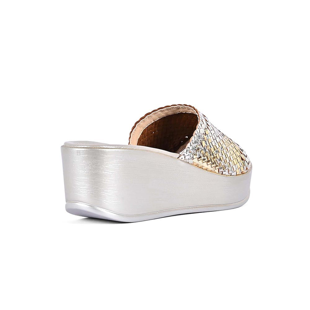 Vanilla Moon Women Silver Round Toe Wedges