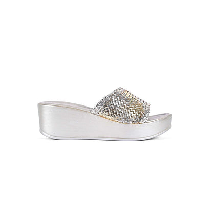 Vanilla Moon Women Silver Round Toe Wedges