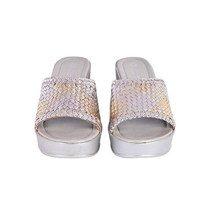 Vanilla Moon Women Silver Round Toe Wedges