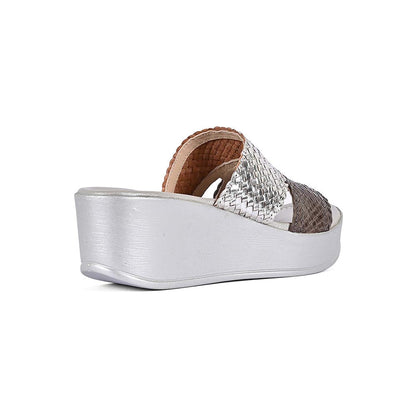 Vanilla Moon Women Silver Round Toe Wedges