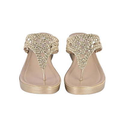 Vanilla Moon Women Gold Round Toe Wedges