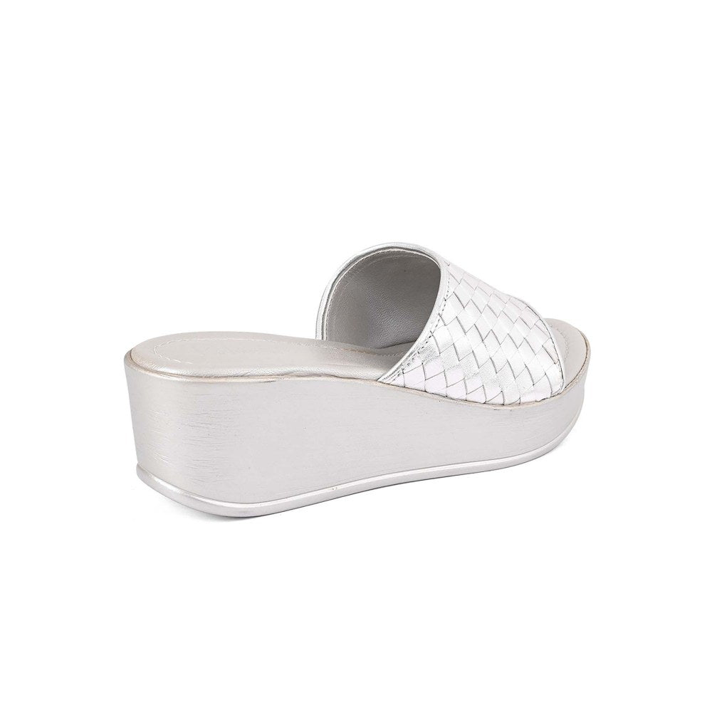 Vanilla Moon Women Silver Round Toe Wedges