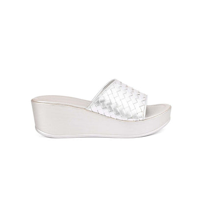 Vanilla Moon Women Silver Round Toe Wedges