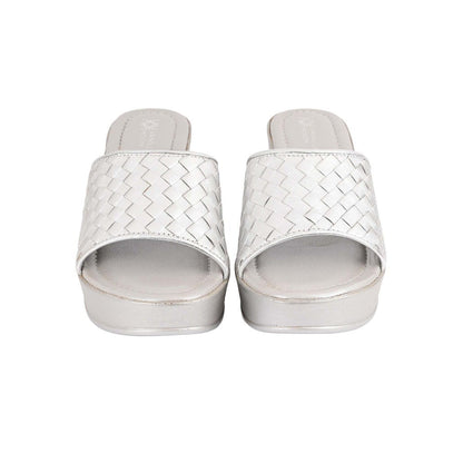Vanilla Moon Women Silver Round Toe Wedges