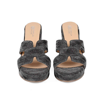 Vanilla Moon Women Charcoal Round Toe Wedges