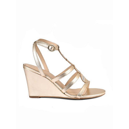 Vanilla Moon Women Gold Round Toe Heels