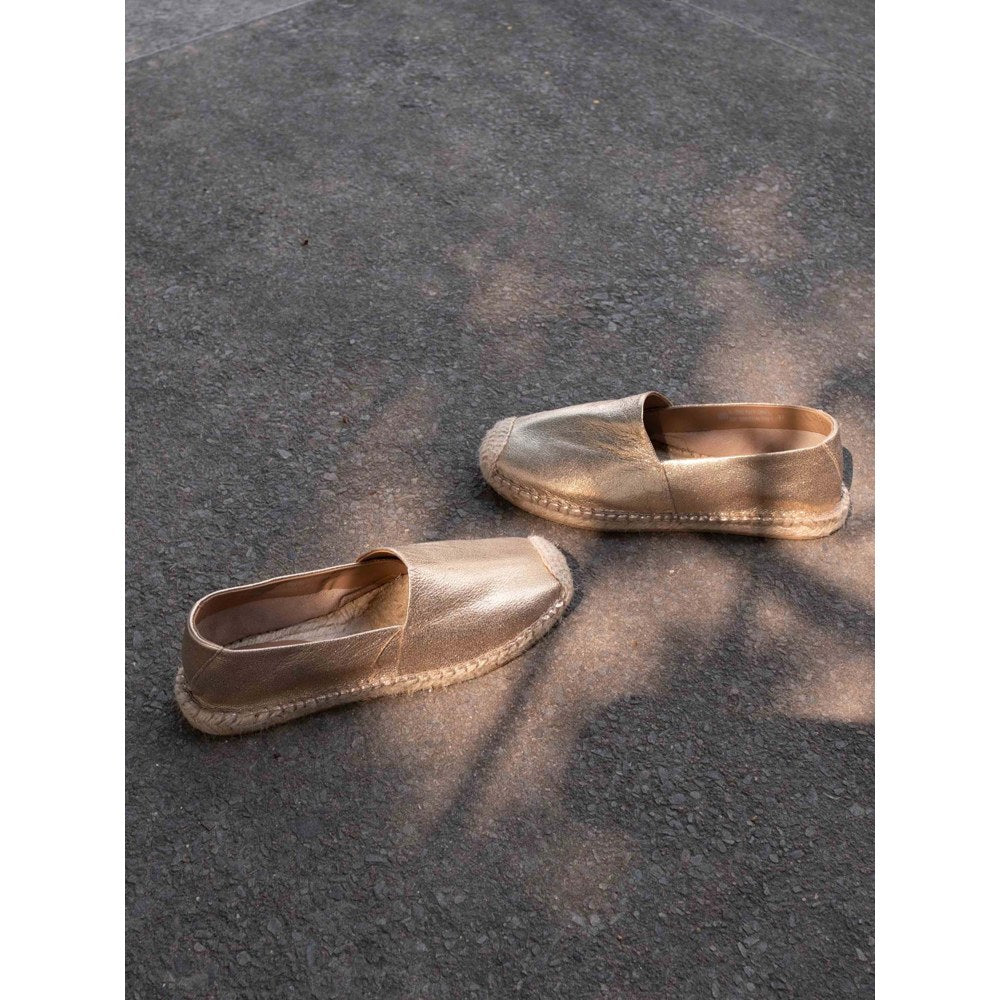 Vanilla Moon Women Gold Round Toe Espadrills