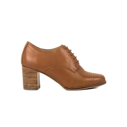 Vanilla Moon Women Tan Pointed Toe Derbies