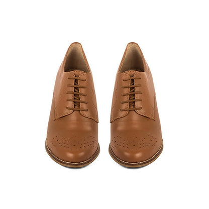 Vanilla Moon Women Tan Pointed Toe Derbies