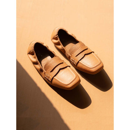 Vanilla Moon Women Tan Square Toe Loafer