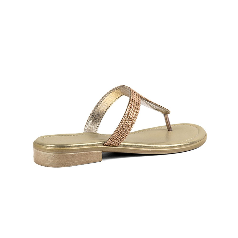 Vanilla Moon Patterned Rose Gold Flats