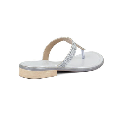 Vanilla Moon Patterned Silver Flats