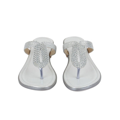 Vanilla Moon Patterned Silver Flats