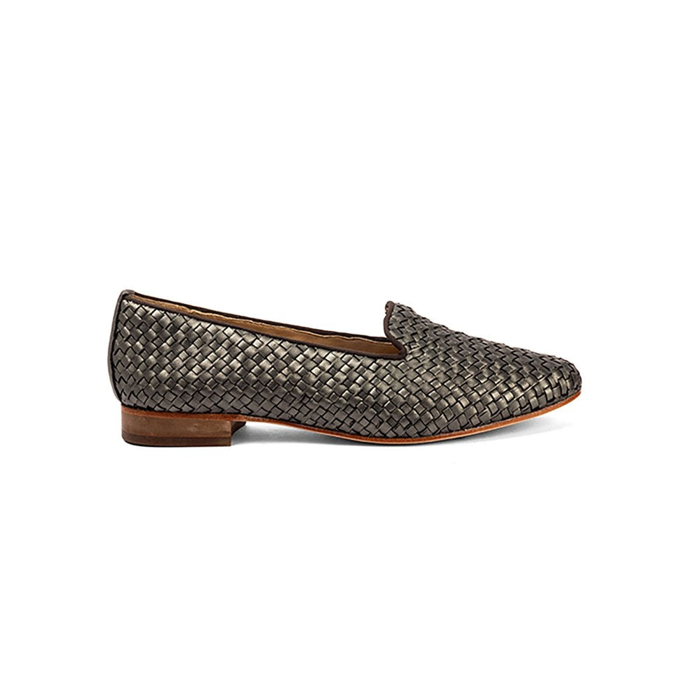 Vanilla Moon Patterned Metallic Loafers