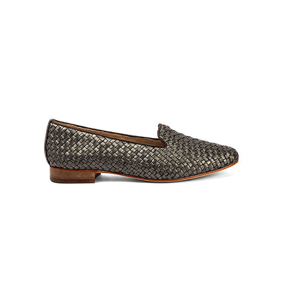 Vanilla Moon Patterned Metallic Loafers