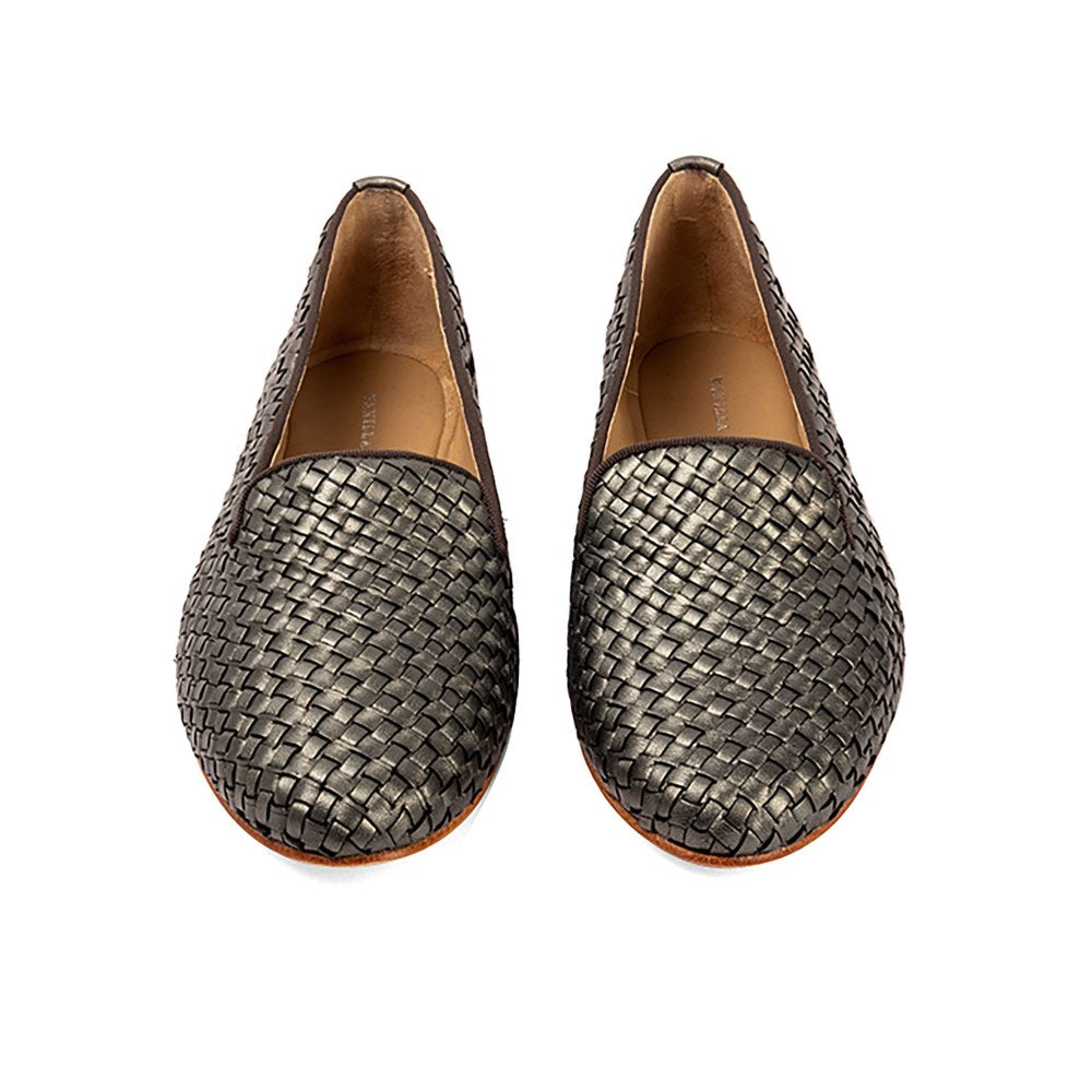 Vanilla Moon Patterned Metallic Loafers