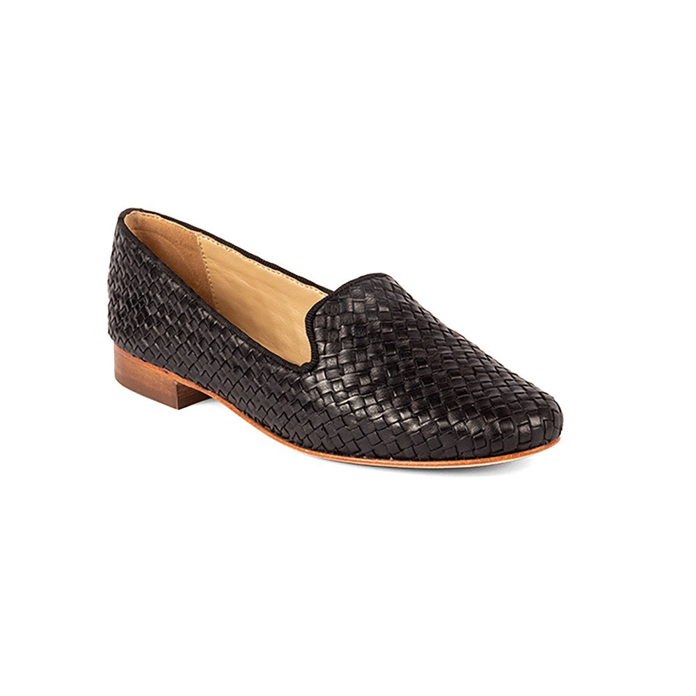 Vanilla Moon Patterned Black Loafers