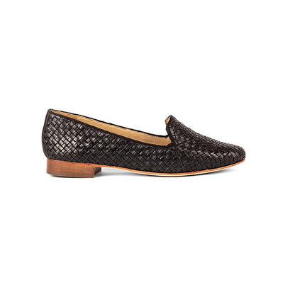 Vanilla Moon Patterned Black Loafers