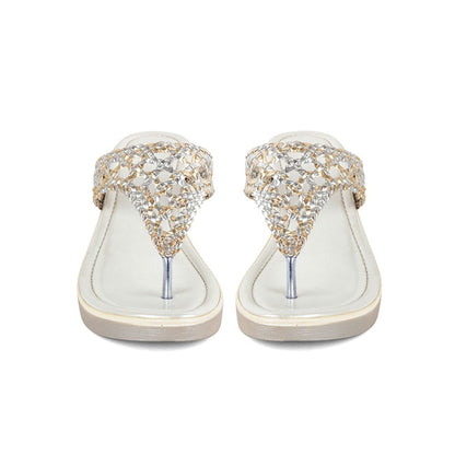 Vanilla Moon Patterned Silver Wedges