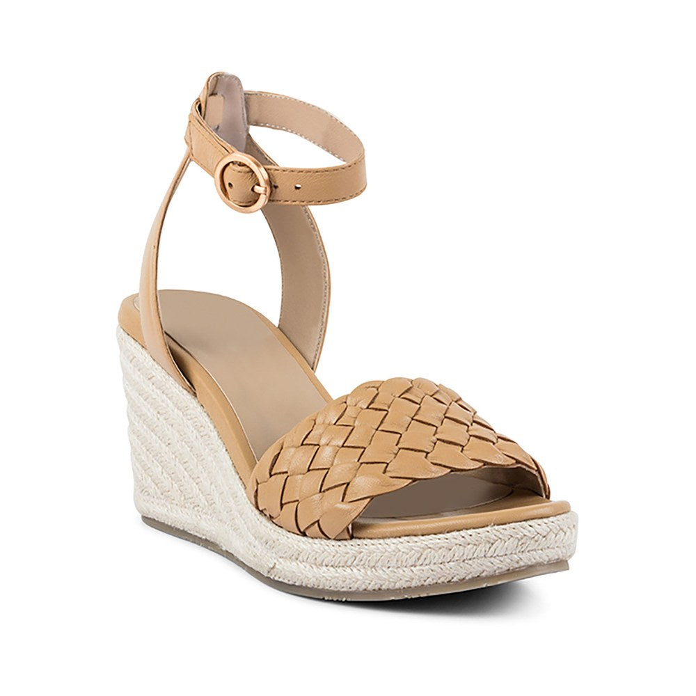 Vanilla Moon Patterned Beige Wedges