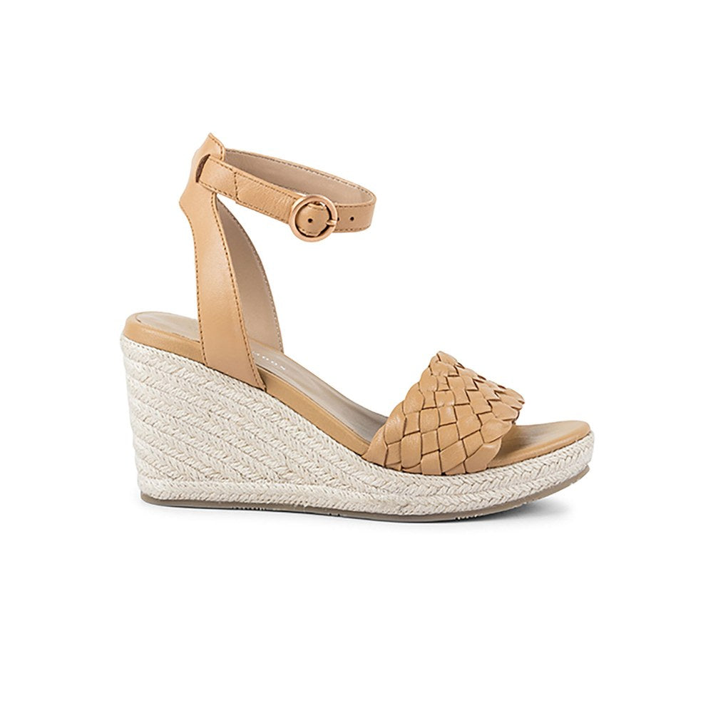 Vanilla Moon Patterned Beige Wedges