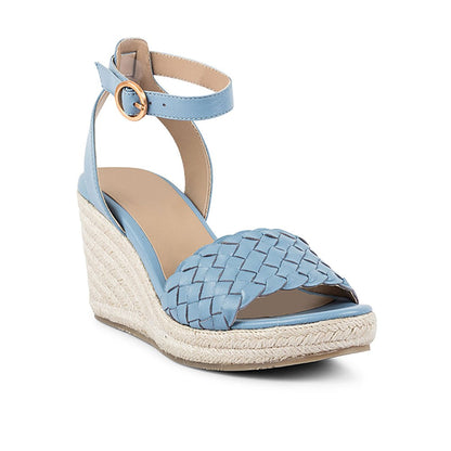 Vanilla Moon Patterned Blue Wedges