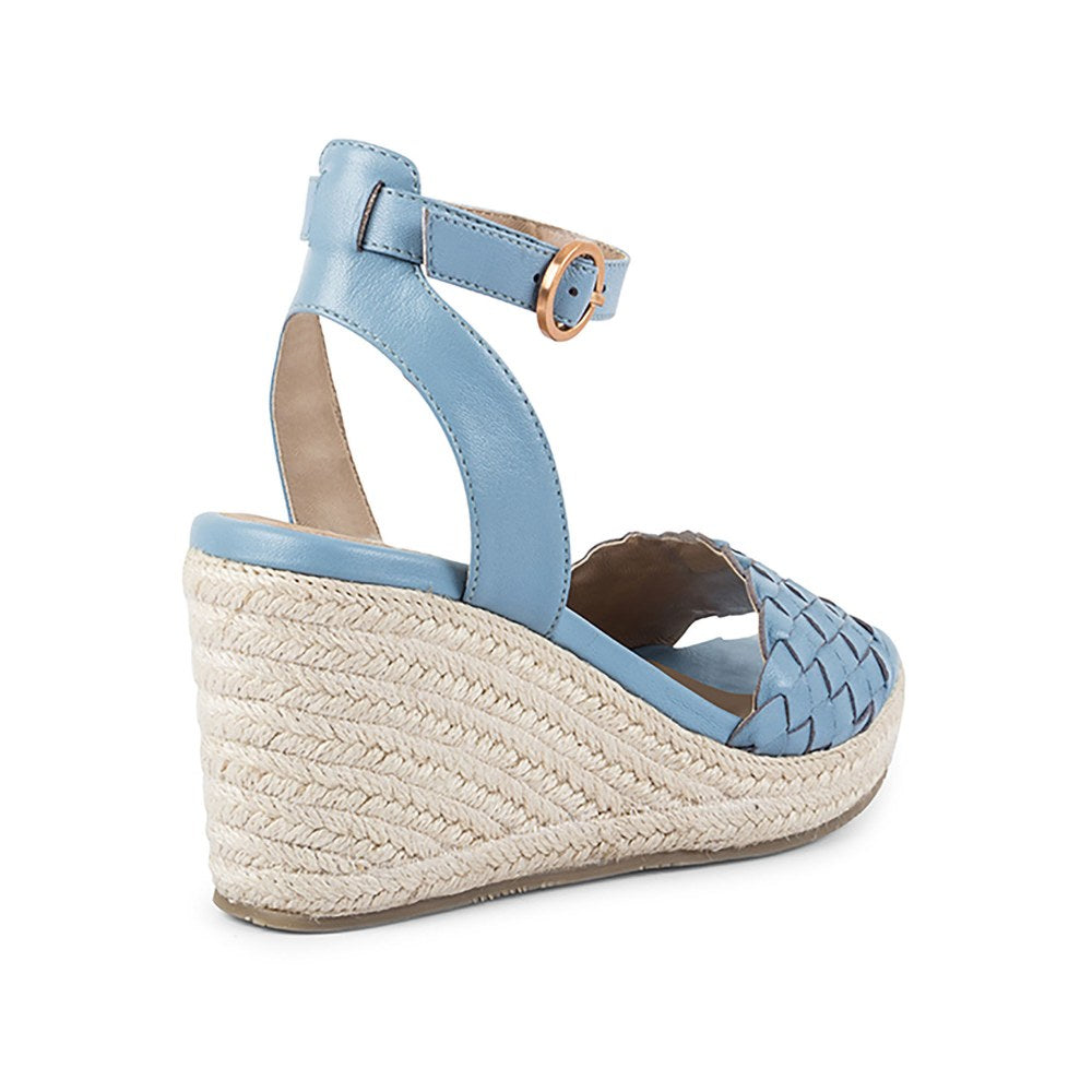 Vanilla Moon Patterned Blue Wedges