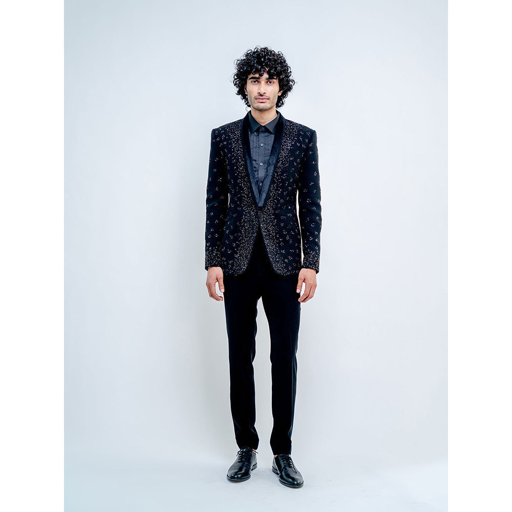 Varun Chakkilam Black Metallic Scattered Suit (Set of 3)