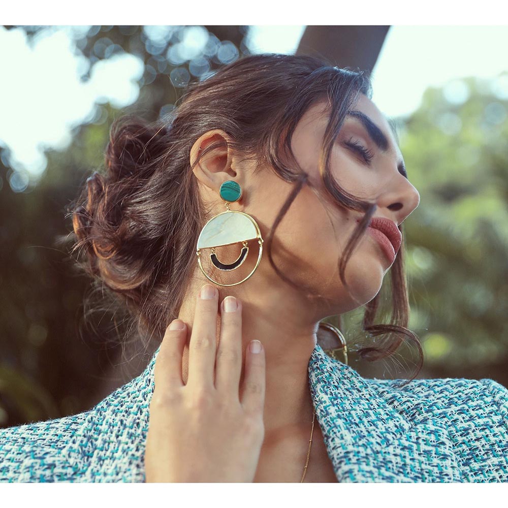 VARNIKA ARORA Green Izaaya Earrings