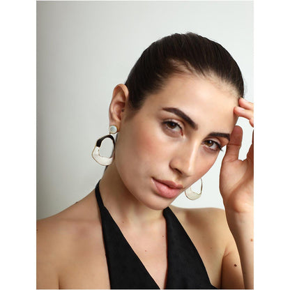 VARNIKA ARORA Saline White and Black Dangler Earrings