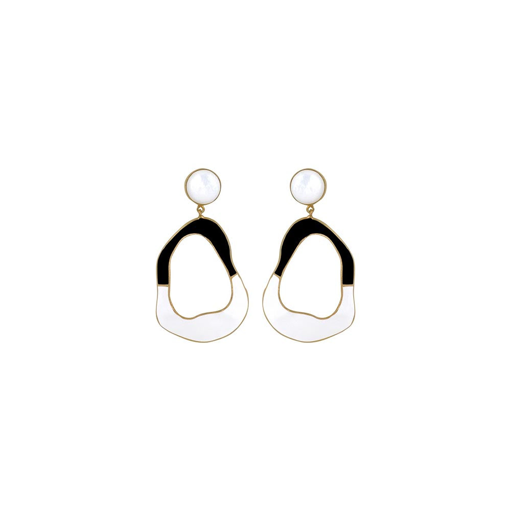 VARNIKA ARORA Saline White and Black Dangler Earrings