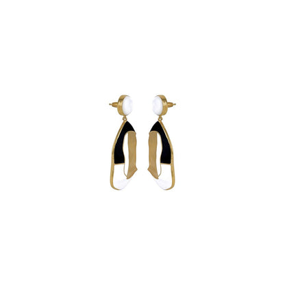 VARNIKA ARORA Saline White and Black Dangler Earrings