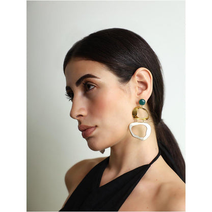 VARNIKA ARORA Drift Green and White Dangler Earrings