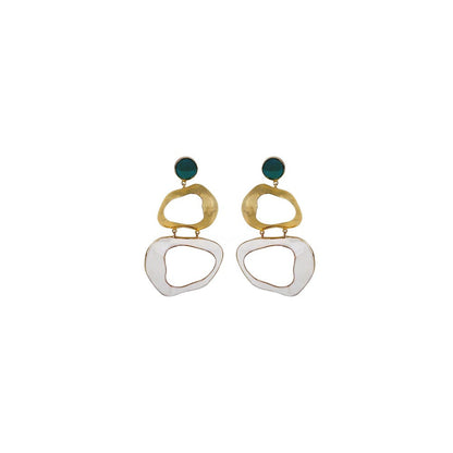 VARNIKA ARORA Drift Green and White Dangler Earrings
