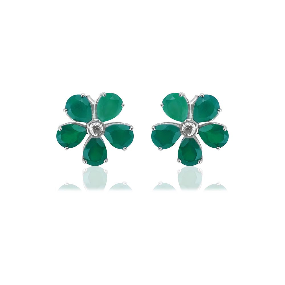 VARNIKA ARORA Promise Petal Emerald Studs
