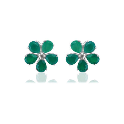 VARNIKA ARORA Promise Petal Emerald Studs
