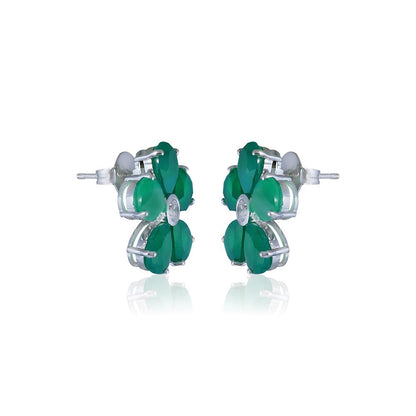 VARNIKA ARORA Promise Petal Emerald Studs