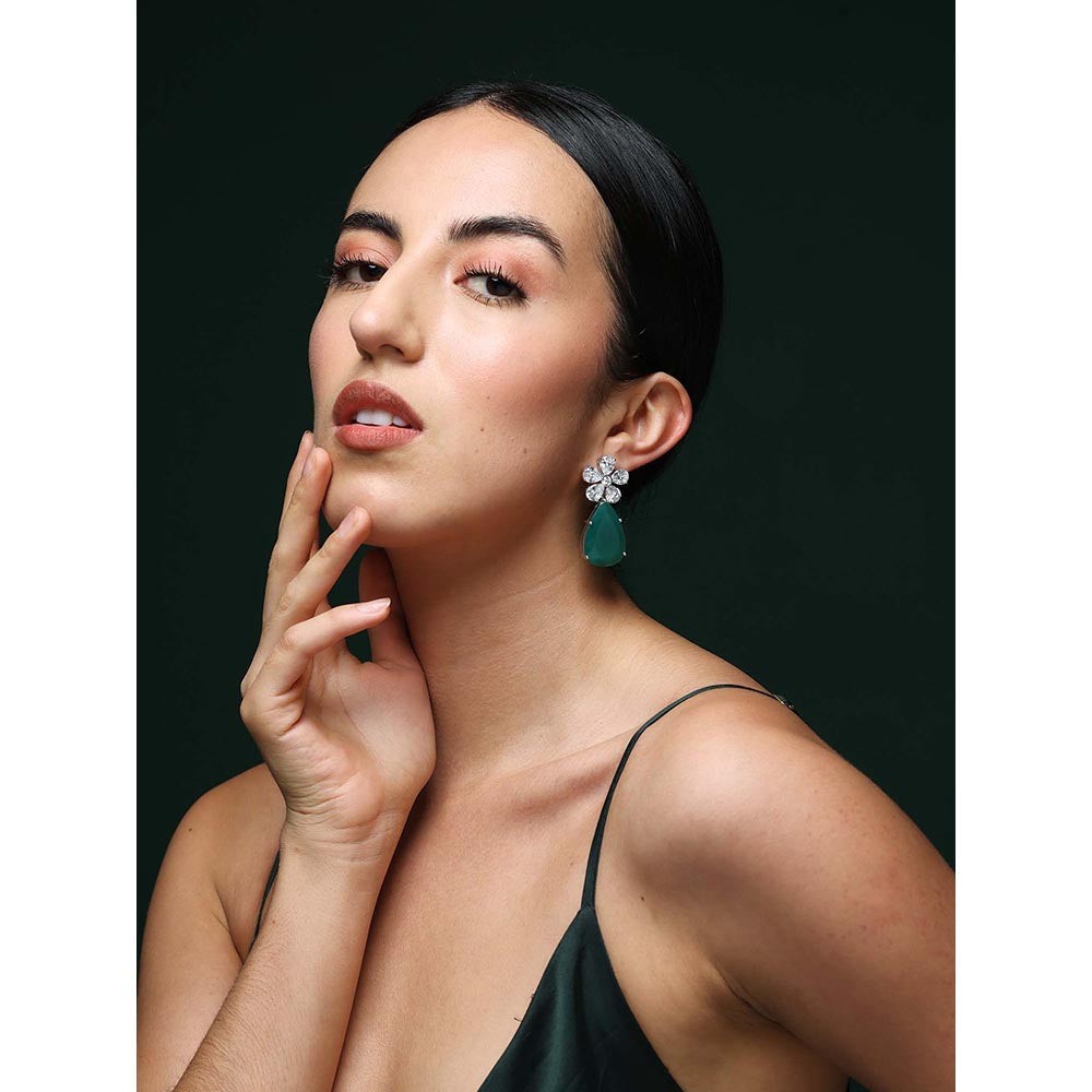 VARNIKA ARORA Vow Of Love Emerald Drop Earrings