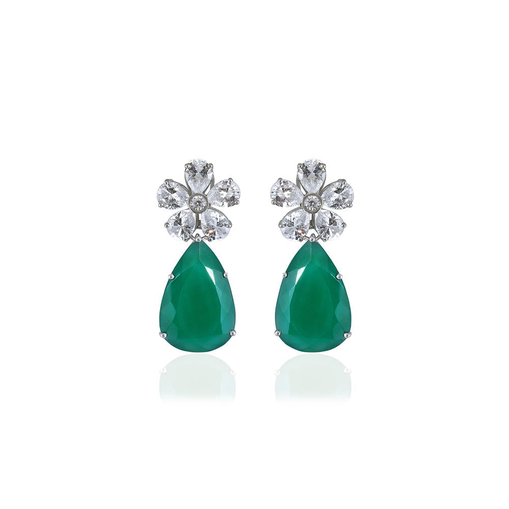 VARNIKA ARORA Vow Of Love Emerald Drop Earrings
