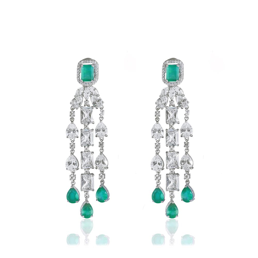 VARNIKA ARORA Twilight Radiant Emerald Drop Earrings